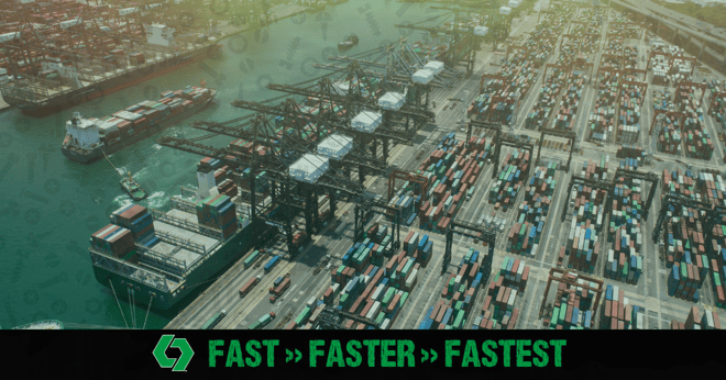 Eurolink FSS blog featured image - Shipping port - What You Need To Know About Fastener Supply Chain Disruption - Fast, Faster, Fastest, Freight options 